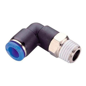 Codo 90º Conector Instantáneo por Rosca Macho