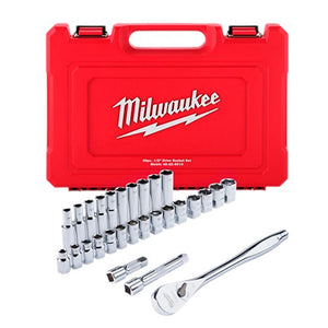 Juego de Llaves Crique Milwaukee 1/2" 28 Piezas Métricas 48-22-9510