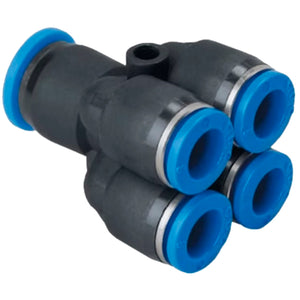 Divisor Union Rapido Neumatico Entrada de 8 mm por 4 Salidas de 6 mm