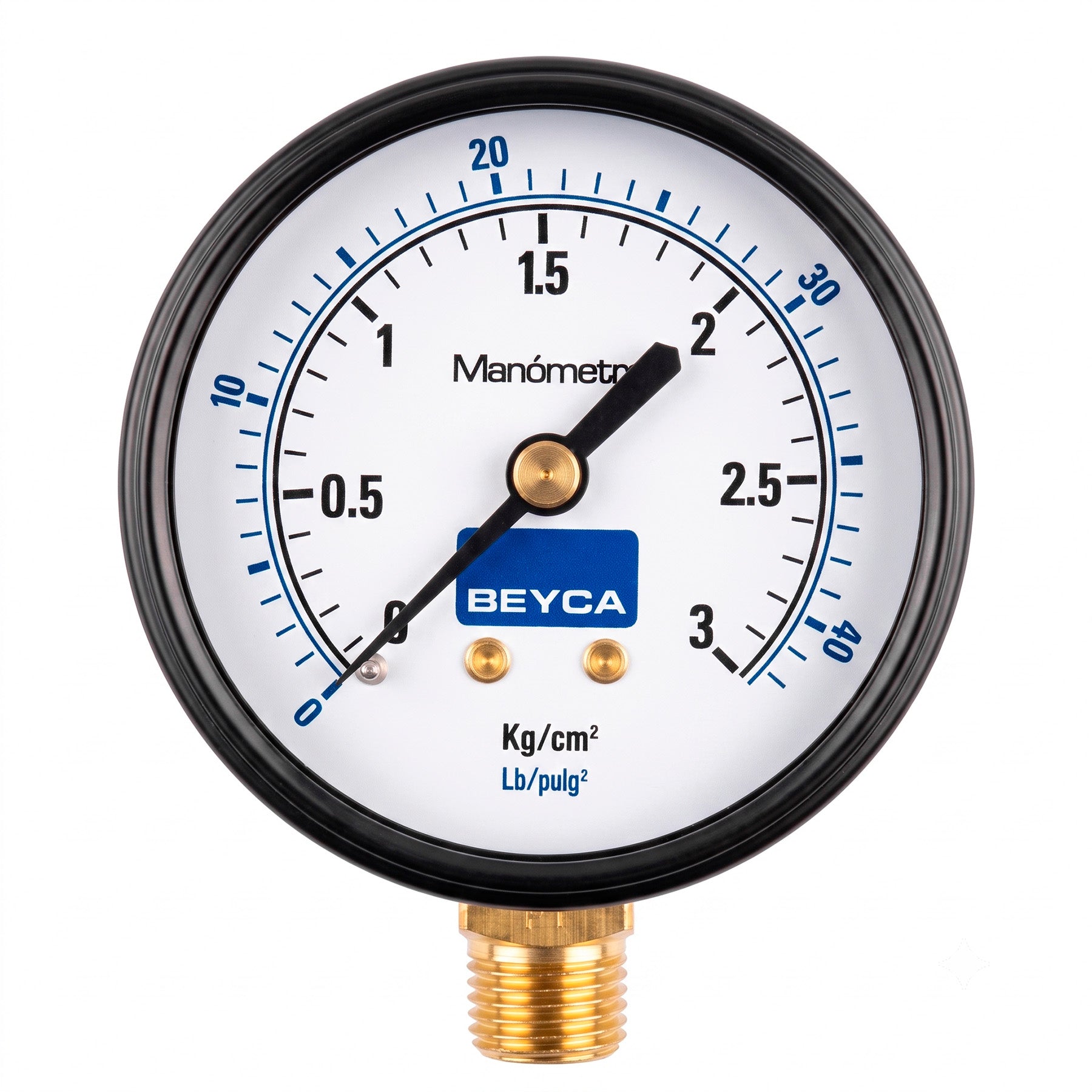 Manómetro 63 mm | 2-400 Kg/cm² | Tubo Bourdon | Conexión Inferior 1/4" BSPT
