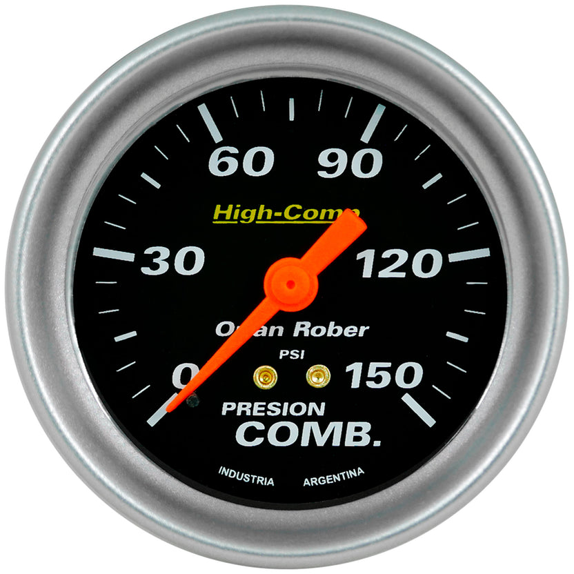 Manómetro de Presión de Combustible ORLAN ROBER High-Comp 66mm 0-150 Psi