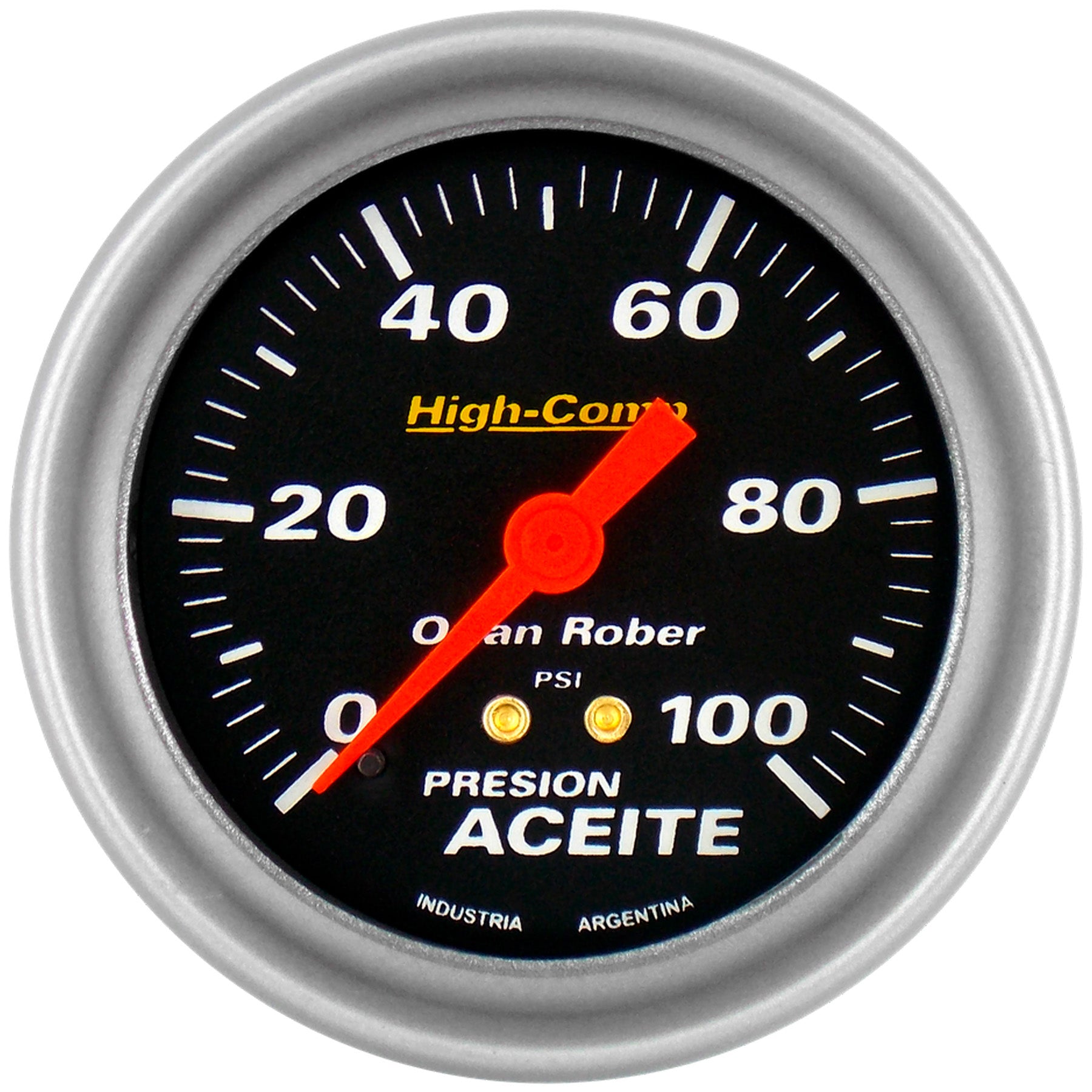 Manómetro de Presión de Aceite ORLAN ROBER High-Comp 66mm 0-100 Psi