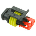 Conector Superseal 1.5 Macho 2 Pines | TE Connectivity | Traba Roja | Sello Amarillo | 13A