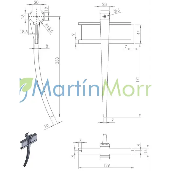 Pua plástica d: 33mm para molinete don roque