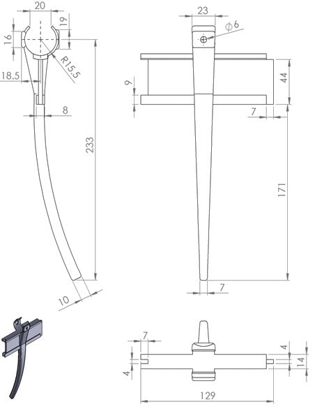 Pua plástica d: 33mm para molinete don roque