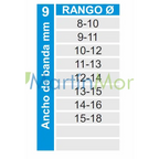 Abrazadera de Tornillo y Tuerca Banda 9 mm