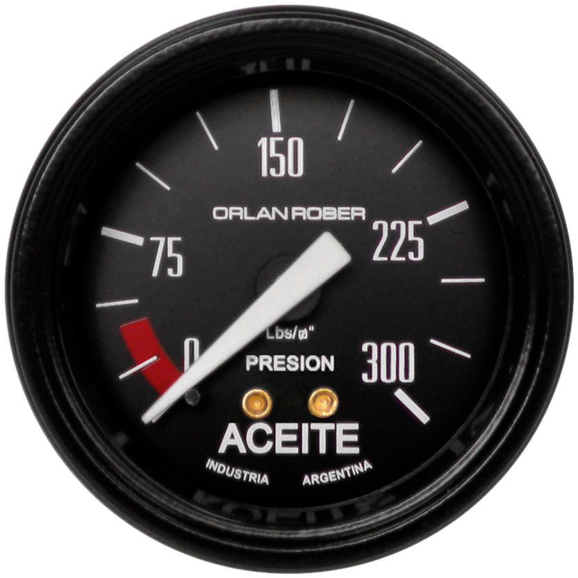 Manómetro de Presión de Aceite Mecánico ORLAN ROBER Classic Negro 52mm 300 Lbs/p2