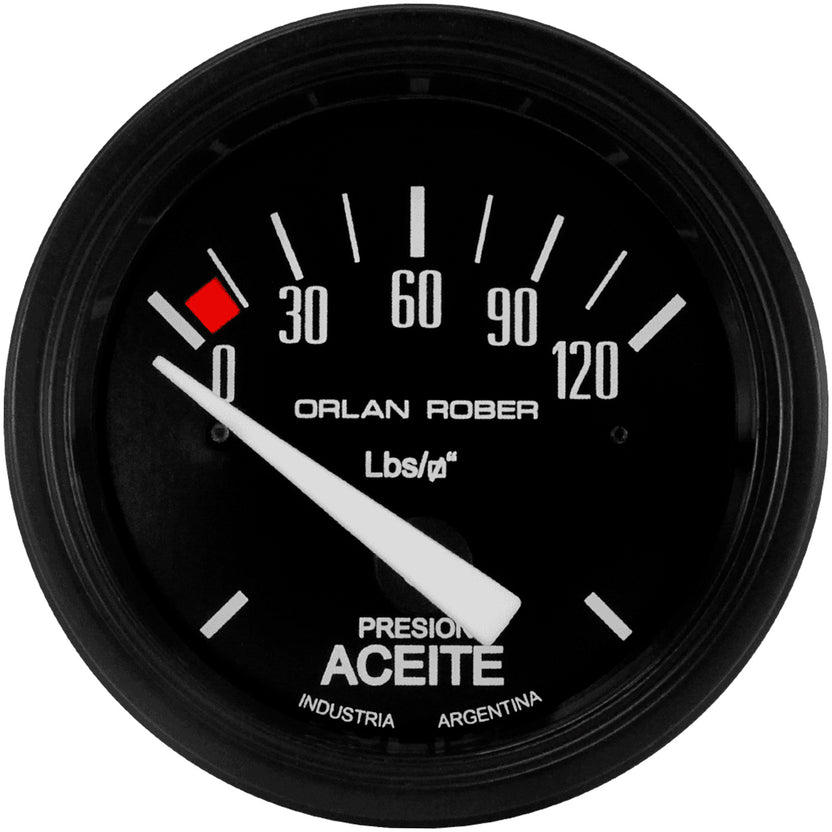 Manómetro de Presión de Aceite Eléctrico 24v ORLAN ROBER Classic Negro 52mm 120 Lbs/p2