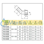 Racor curvo 45º con rosca macho (arag)