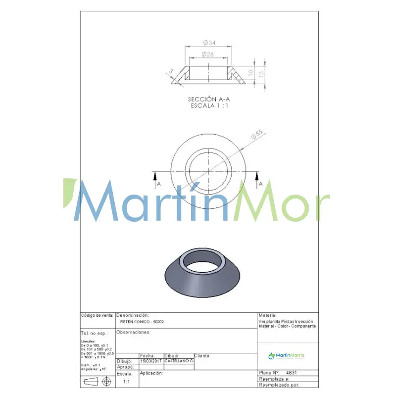 Reten cónico tanzi 50202