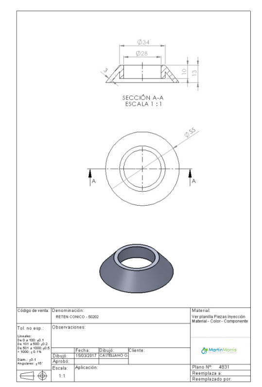 Reten cónico tanzi 50202