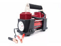 Inflador o compresor 12v doble piston c/ luz led baliza