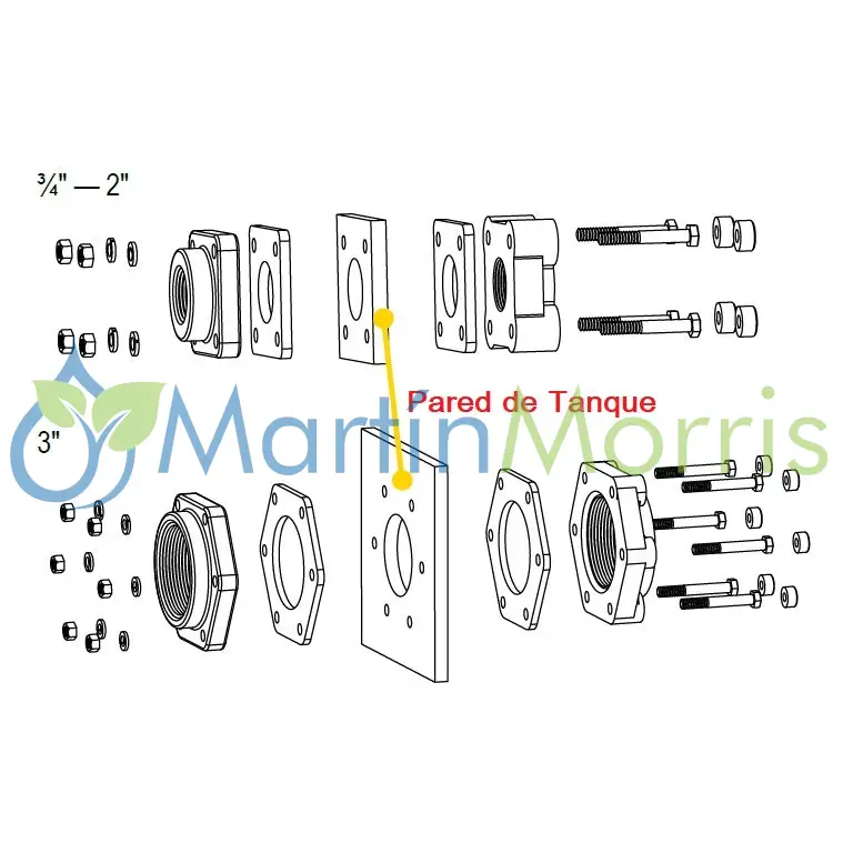 Brida banjo salida de tanque tipo industrial