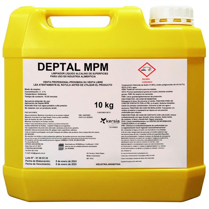 deptal mpm agro limpiador sin frotar para pulverizadores agrícolas 10kg