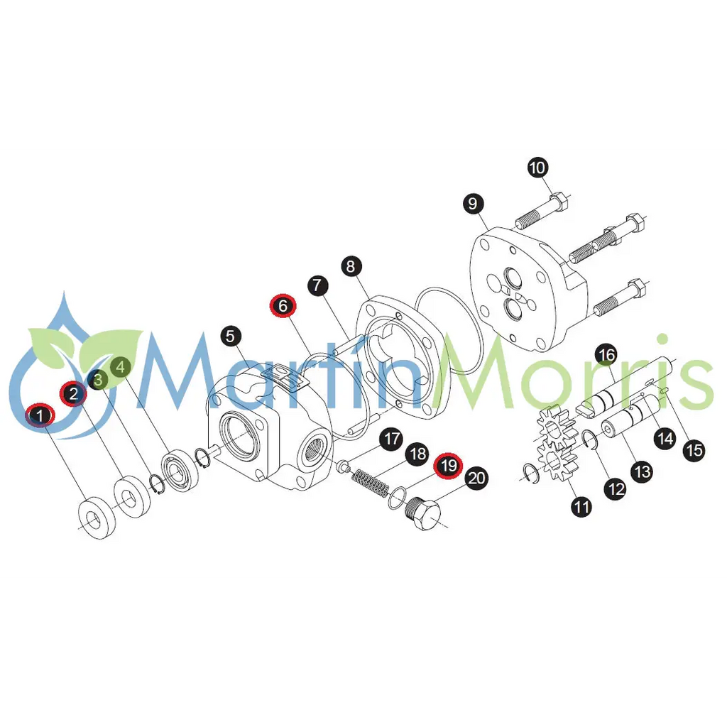 Kit de reparación motor hidráulico ace pumps serie 300