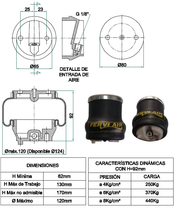 Vejiga para asiento butaca camiones ford y vw