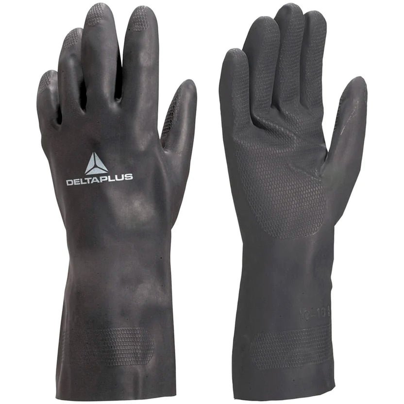 Guante Químico DELTAPLUS Toutravo VE509 – Neopreno Gofrado con Interior Flocado Talle 9