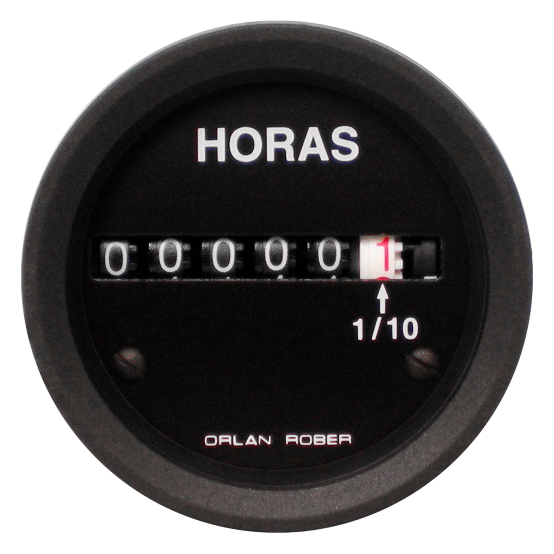 Horómetro Eléctrico 12/24v ORLAN ROBER Classic Negro 52mm