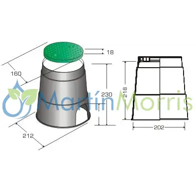 Caja para válvulas circulas mini plastica alfa para riego