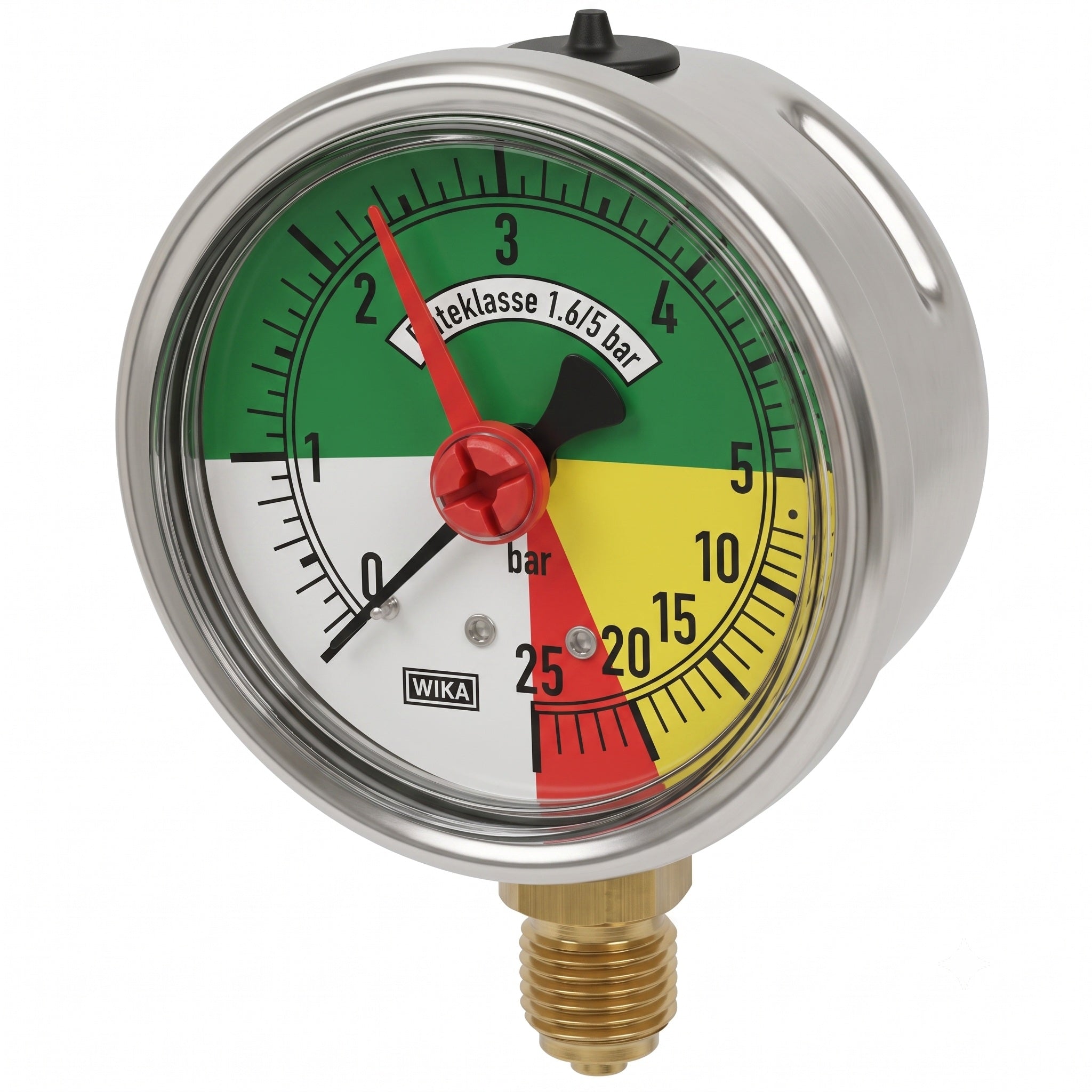 Manómetro 63mm WIKA para Pulverización - Escala de Colores 0-25 bar / Rosca Inferior 1/4"