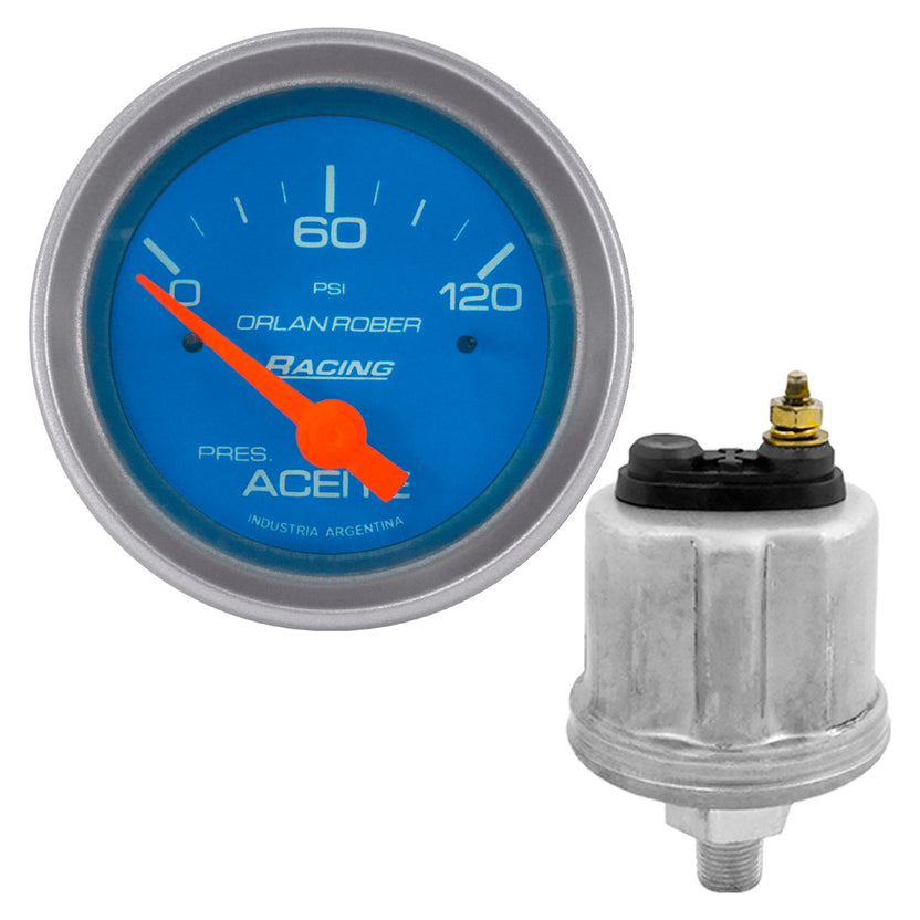 Manómetro Presión de Aceite 12V 52mm 120 Psi ORLAN ROBER