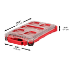 Milwaukee PACKOUT Organizador Compacto Perfil Bajo IP65 – 5 Contenedores Extraíbles con Divisores