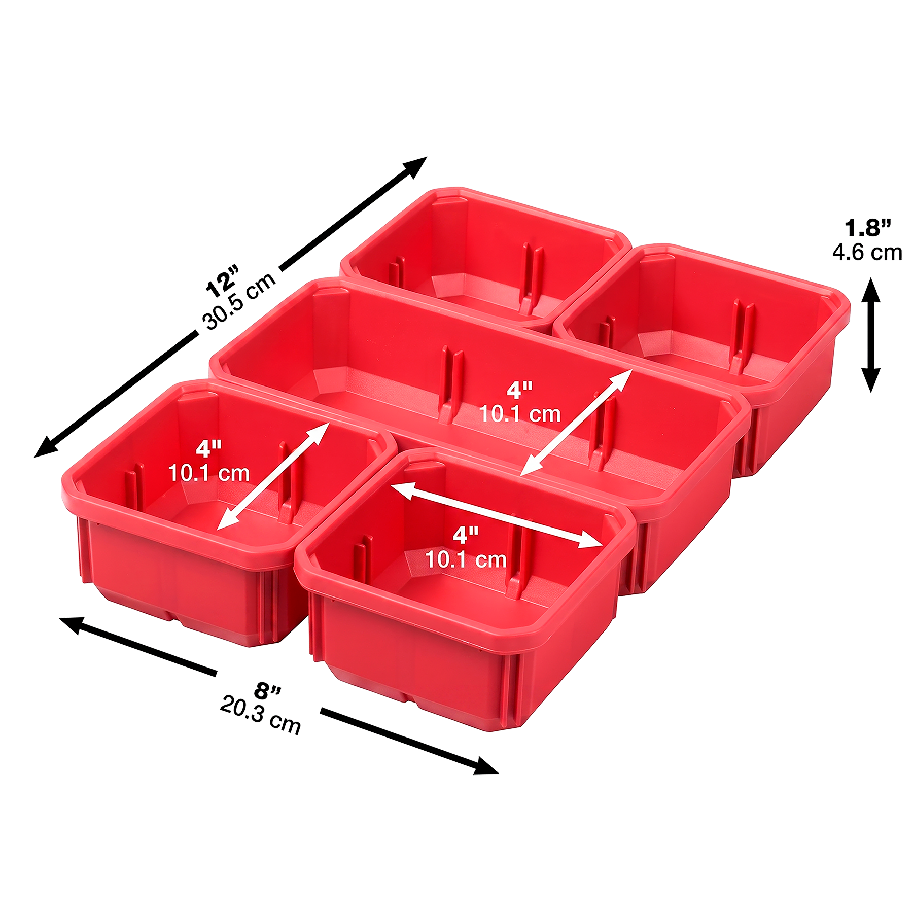 Milwaukee PACKOUT Organizador Compacto Perfil Bajo IP65 – 5 Contenedores Extraíbles con Divisores