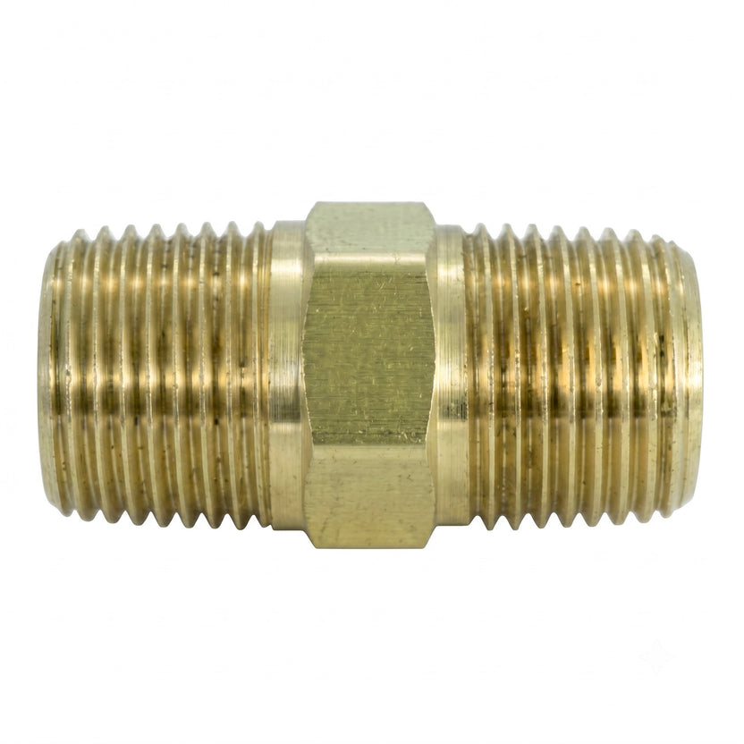 Niple Doble Rosca Macho Latón 1/8" x 1/8"