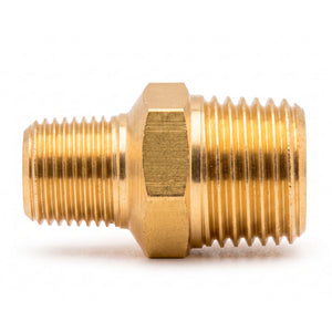 Niple de Reducción Doble Macho Latón 1/8" a 1/4"