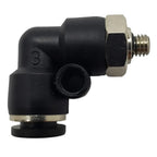 Codo 90° Conector Instantáneo Rosca Macho | Tubo Poliuretano y Poliamida
