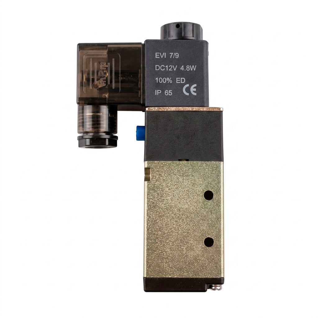 Electroválvula Neumática 5/2 Vías con Solenoide — Seleccioná 12V o 24V