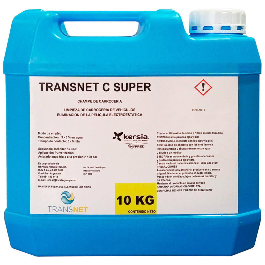 Transnet C Super Limpiador de Carrocerías Sin Frotar Envase 26kg o 10 kg