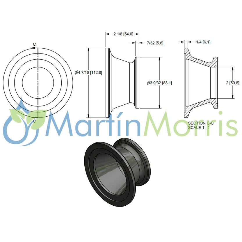 BANJO Reducción M300220CPG de Brida 3’’ a 2’’ Full