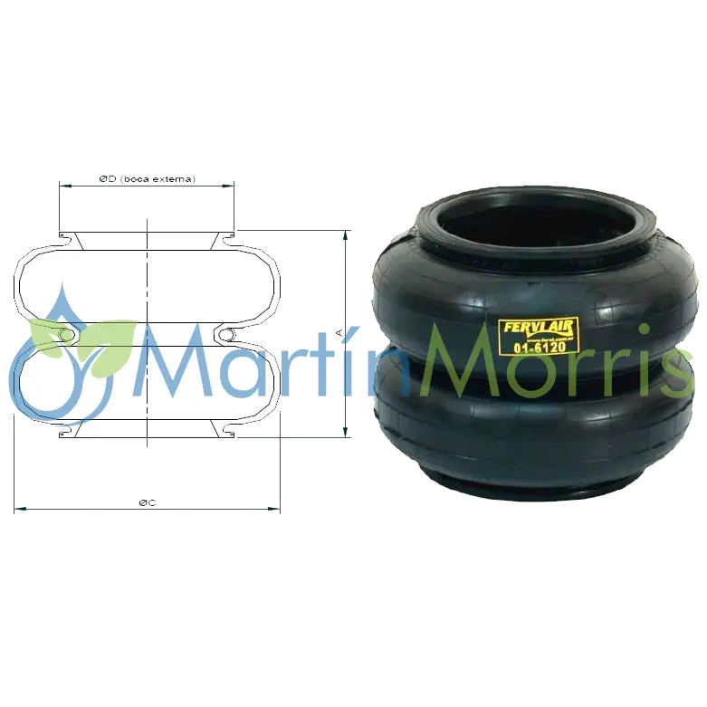 Fuelle Bilobular Fervi Air de Dos Convulsiones todas las medidas.