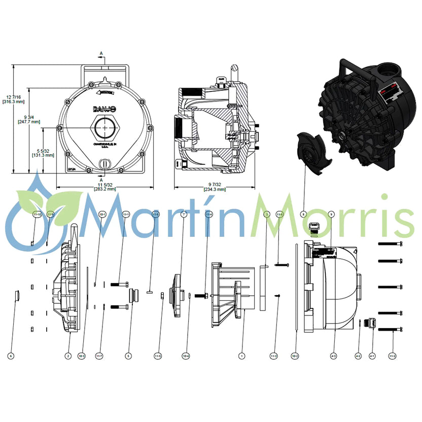 Bomba BANJO Poly de 2’’ Sola de Recambio