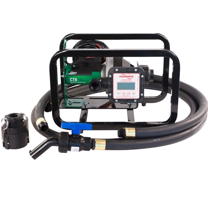 Kit Bomba 12V Transferencia Agroquímicos 68 LPM – Scienco CT6HF con Medidor y Acople IBC 2"