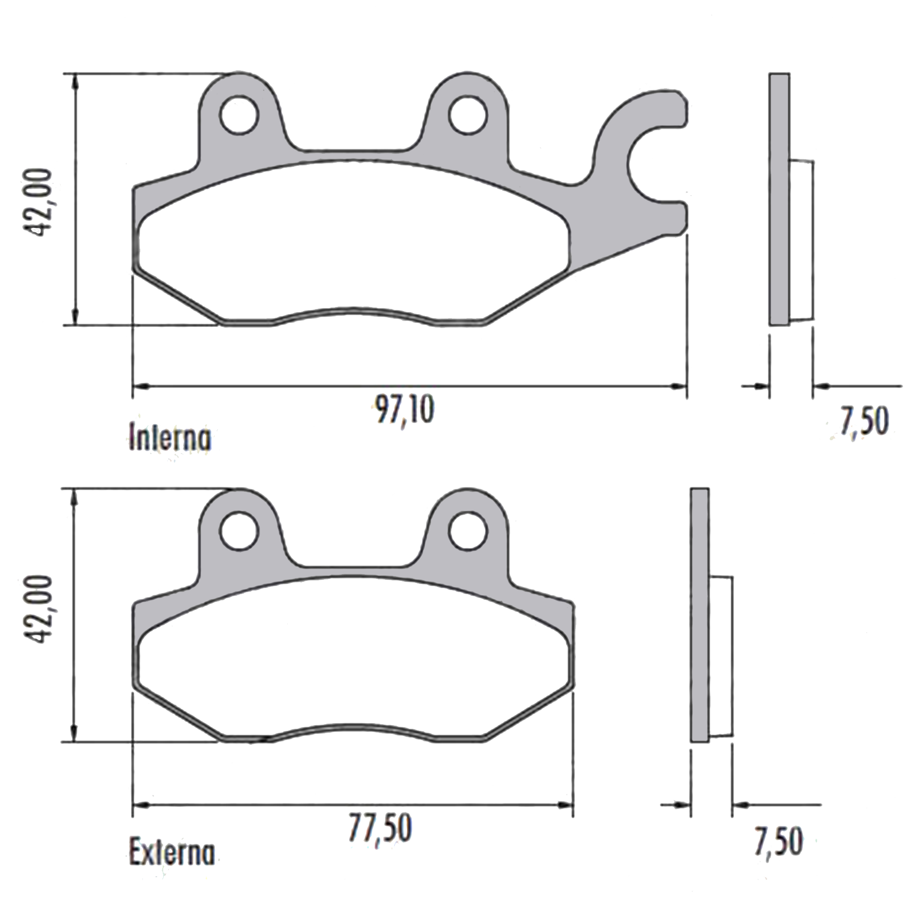 BOSCH Pastillas de freno MOTOS Yamaha xtz 250 Honda CBX 250 Twister / Yamaha Fazer 250 YBR 125ED