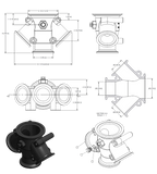 Conexión Brida Banjo M300220WYCG de 1 a 3 Salidas