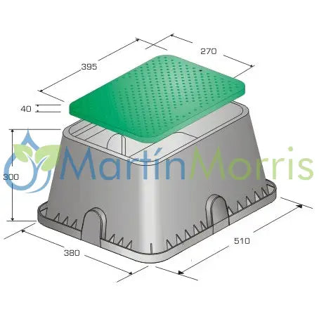 Caja para válvulas rectangular estándar plastica alfa para riego