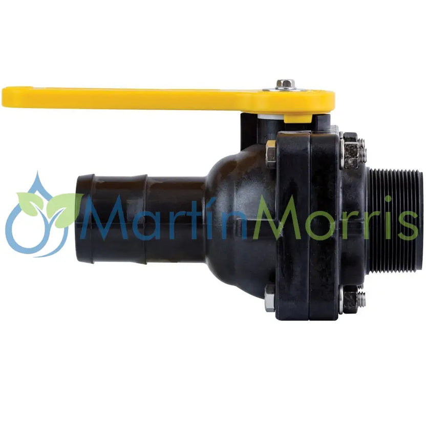 Canilla o Válvula de bola compacta Terremax paso total rosca 2’’ macho NPT x espiga 2’’.