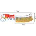 Cepillo de Mano Curvo Cerda Fina Acero Latonado Mango Plastico