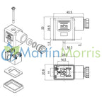 Conector para solenoide neumático de 3 contactos rectangular
