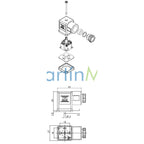 Conector Solenoide 3 Contactos 2 + gnd con Led 24 Volt DC