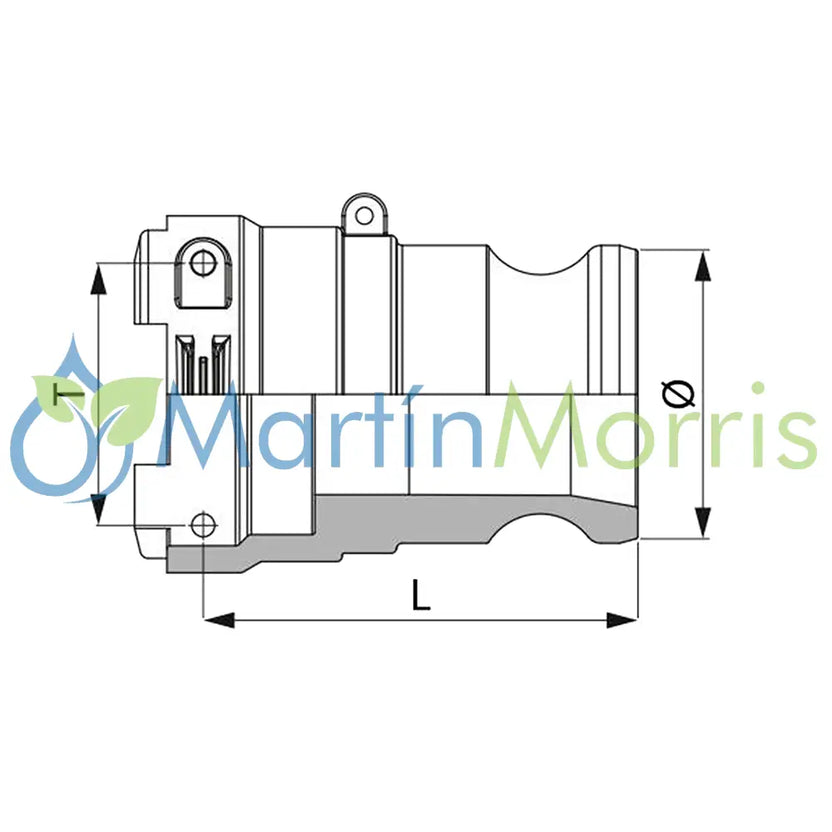 Conexión ARAG Acople Macho a Conector Horquilla Hembra
