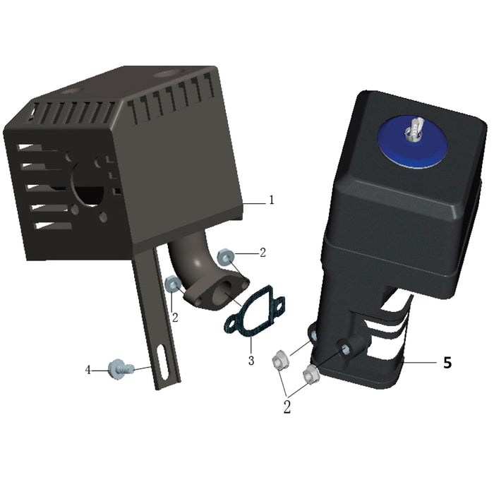 Despiece Filtro de Aire y Escape motor SENSEI M70 OHV
