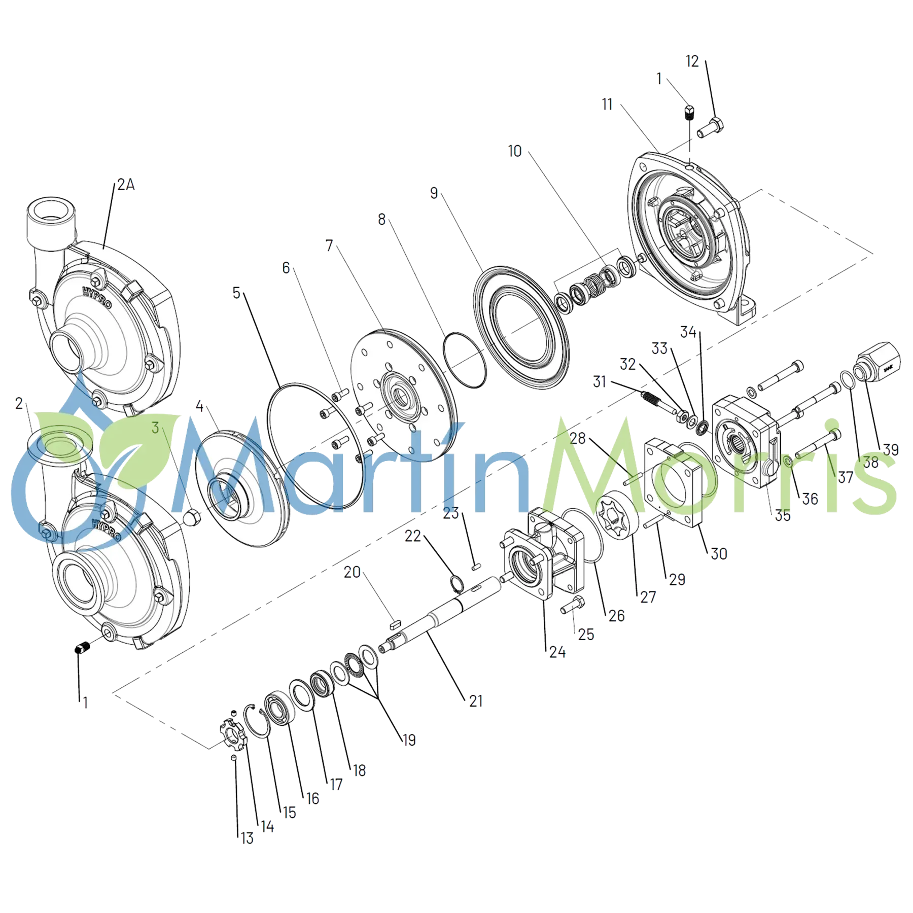 CNH 51640073 Bomba Centrifuga Hypro para Case Patrior 300 y New Holland  Defensor 3000