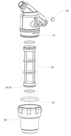 Despiece Filtro ARAG inclinado 323 de linea