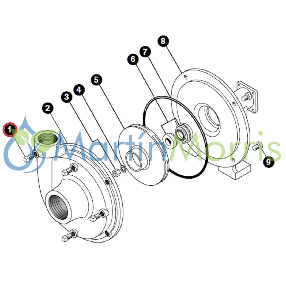 Tapón para carcasa ace pumps código bac-53 en galvanizado