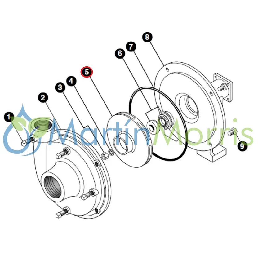 Impulsor o turbina ace fmc 150 de material valox