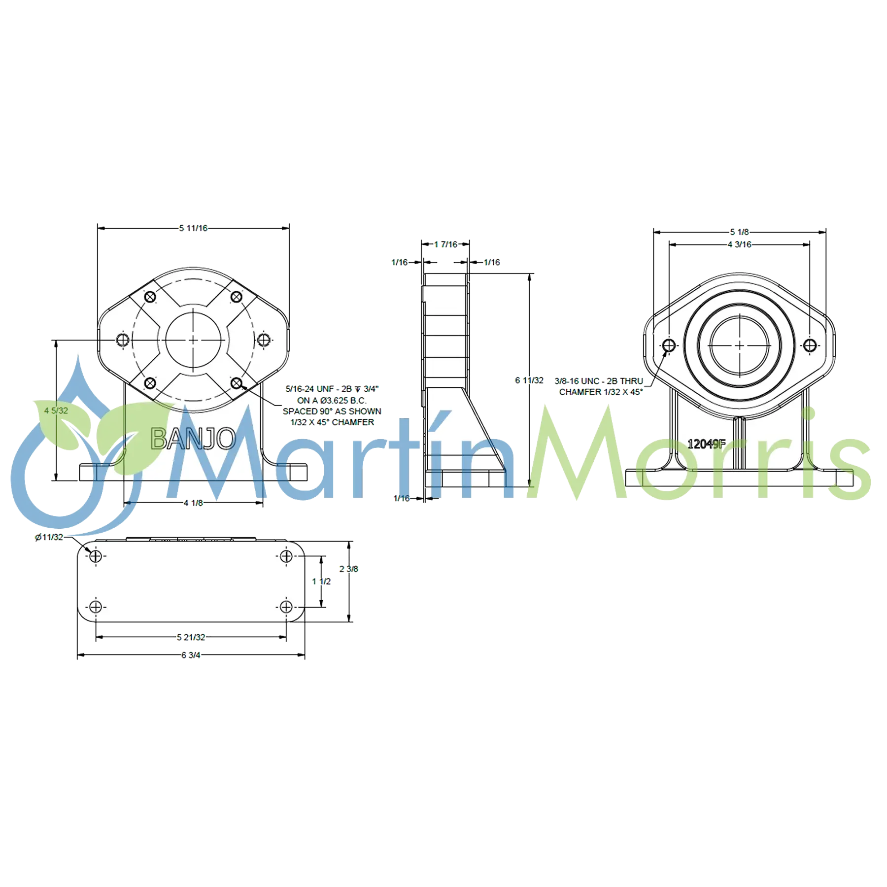Pedestal Solo BANJO para Bomba Polipropileno con Motor Hidraulico